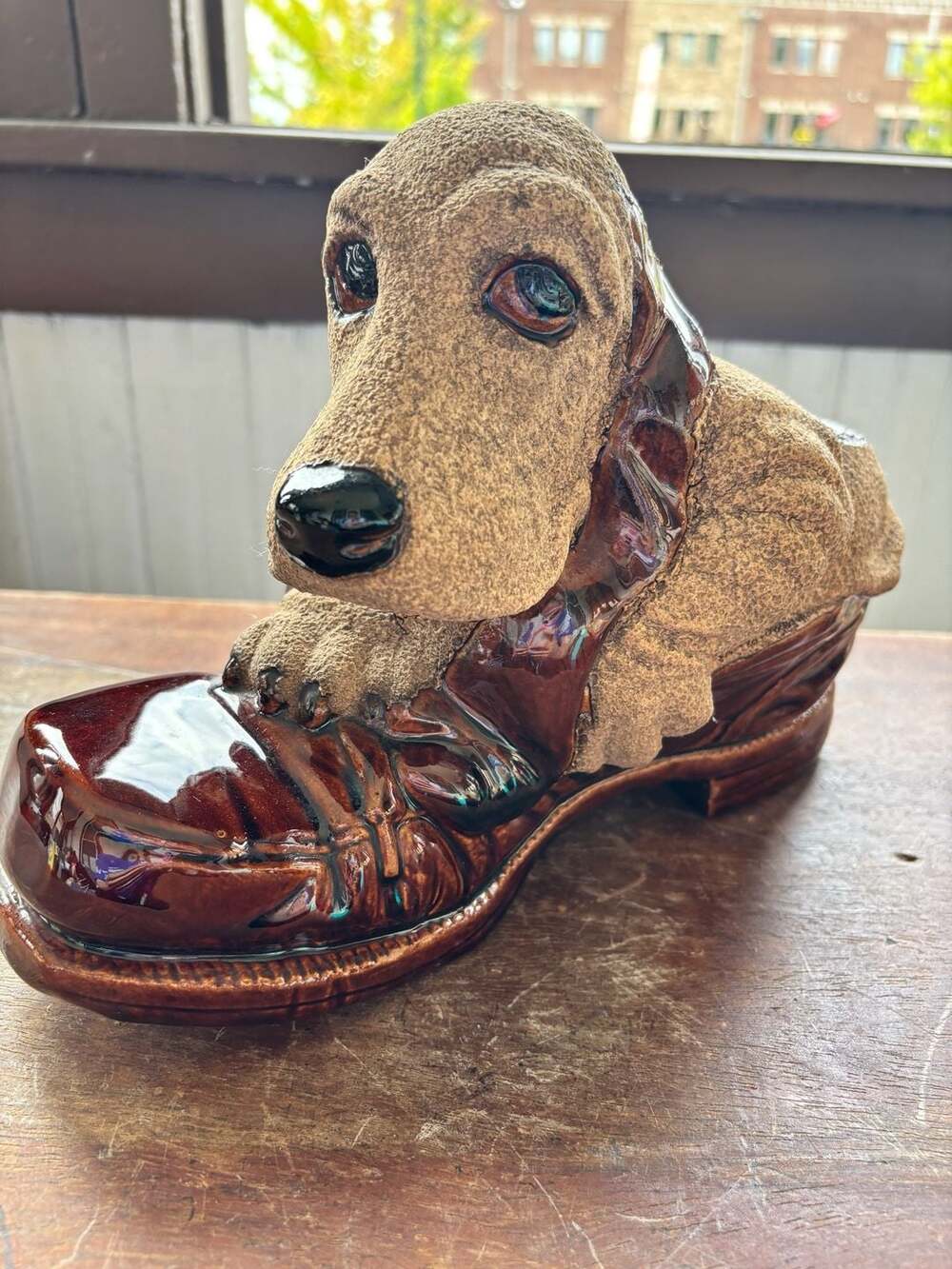 Vintage Royal Haeger Basset Hound Dog in Shoe Planter
